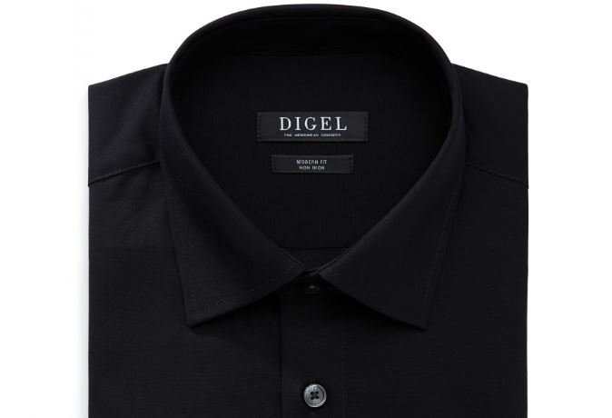 Digel Camicia Digel Nera Regular Fit Puro Cotone No Stiro