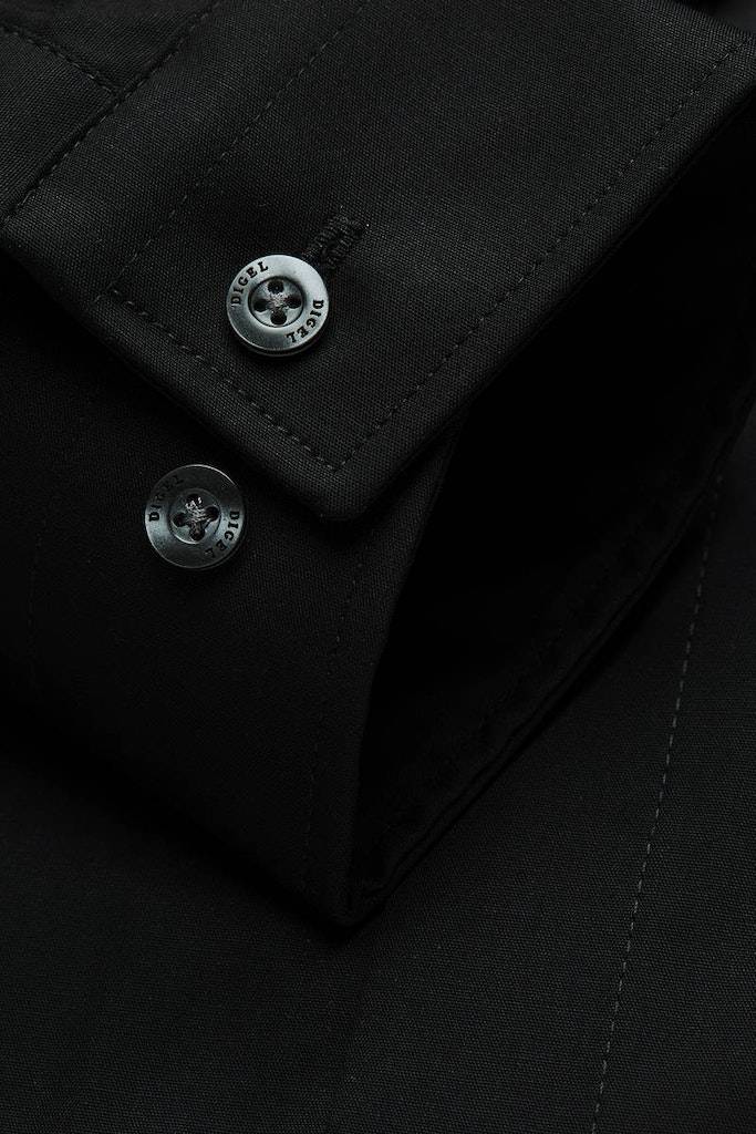 Digel Camicia Digel Nera Regular Fit Puro Cotone No Stiro