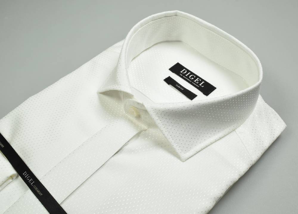 Digel Camicia Elegante Ecru Digel Con Polso Doppio Per Gemelli Slim Fit