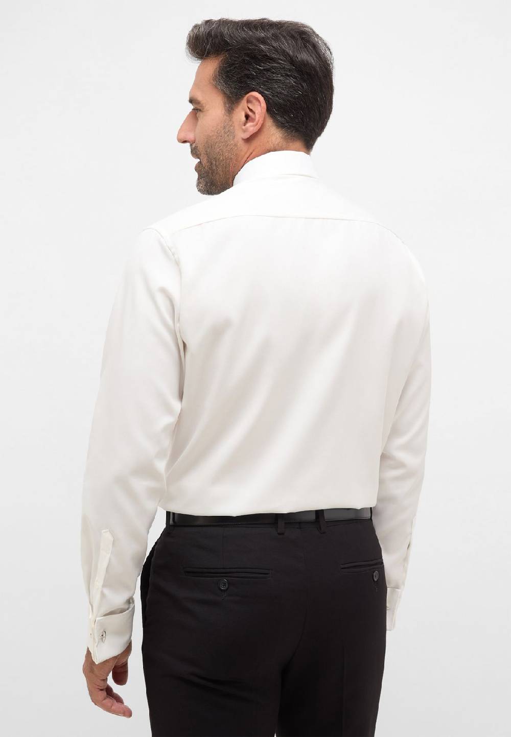 Eterna Camicia Elegante Eterna Beige Modern Fit Polso Doppio Abbottonatura Coperta