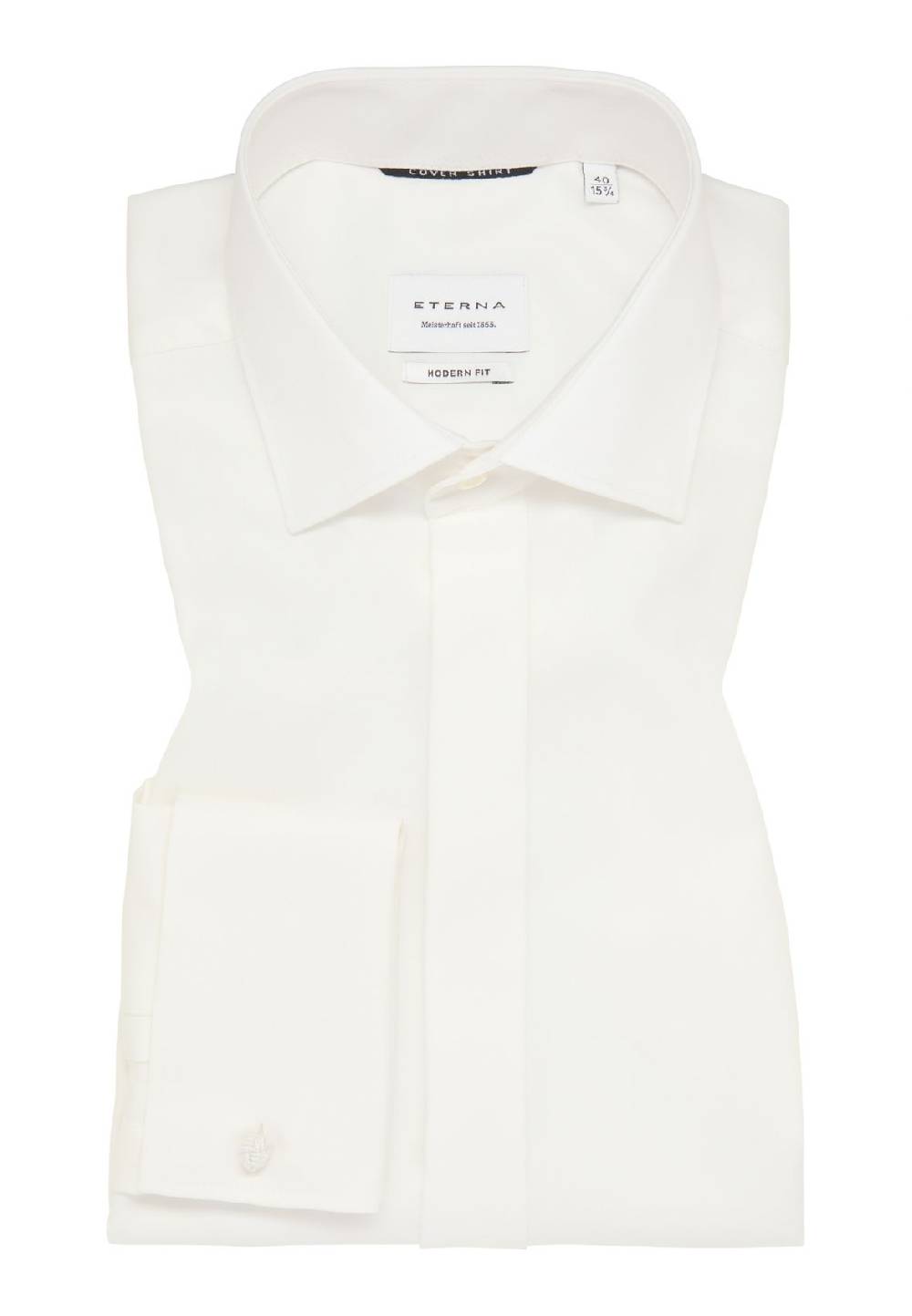 Eterna Camicia Elegante Eterna Beige Modern Fit Polso Doppio Abbottonatura Coperta