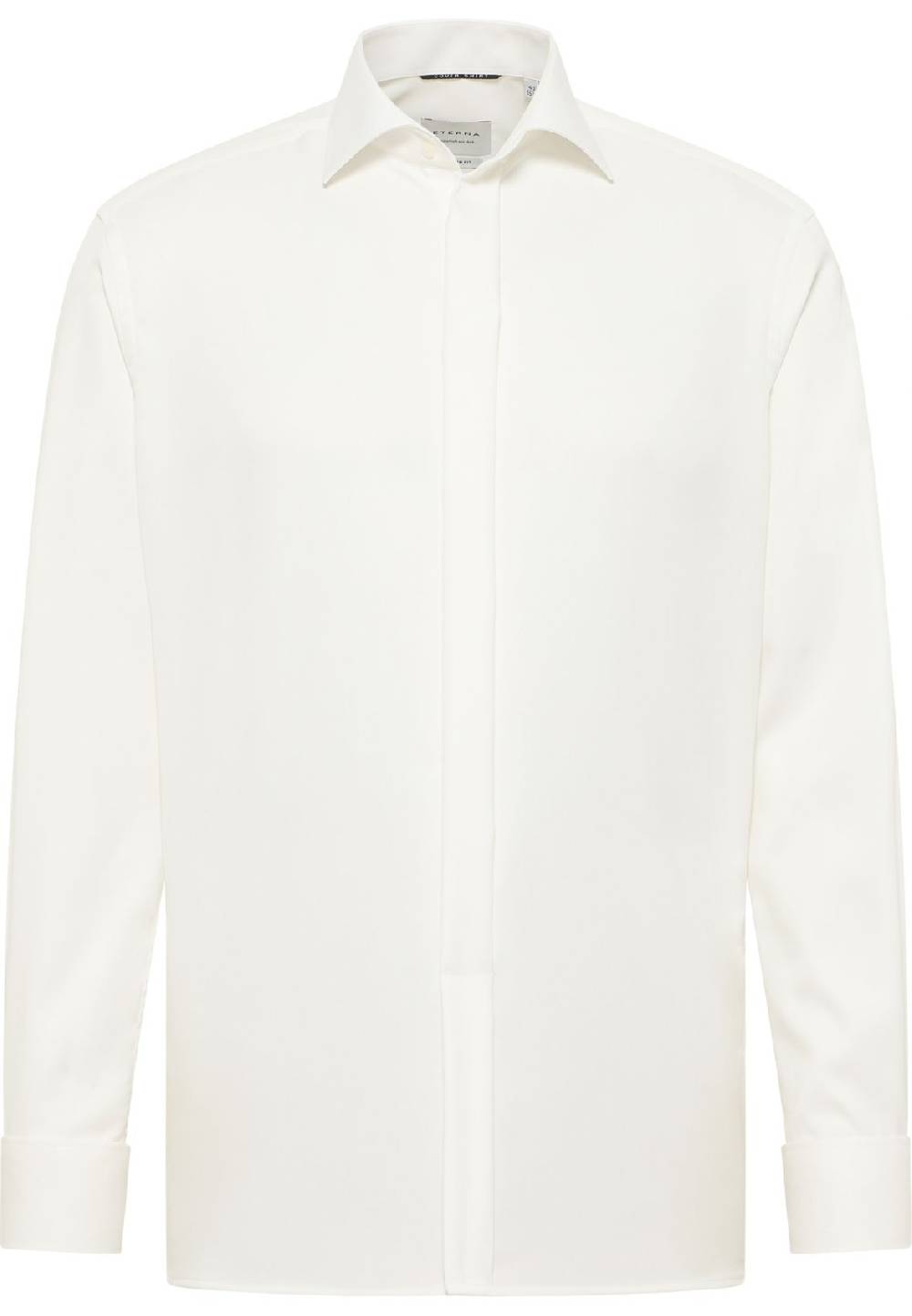 Eterna Camicia Elegante Eterna Beige Modern Fit Polso Doppio Abbottonatura Coperta