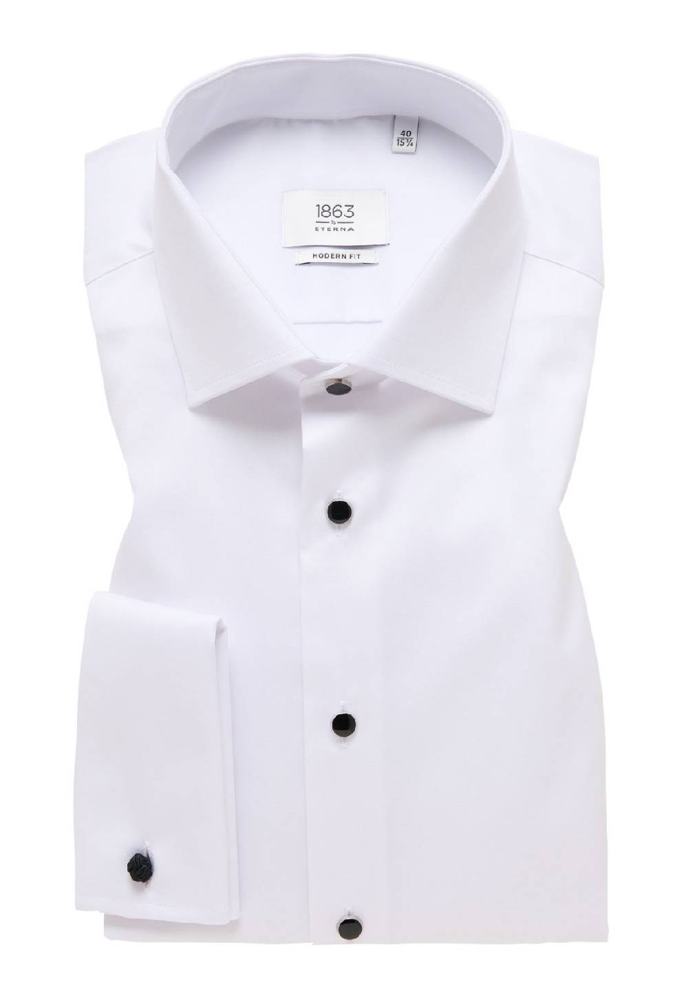 Eterna Camicia Elegante Eterna Bianca Modern Fit Con Polso Doppio
