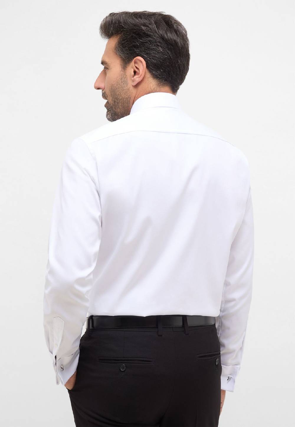 Eterna Camicia Elegante Eterna Bianca Modern Fit Polso Doppio Abbottonatura Coperta