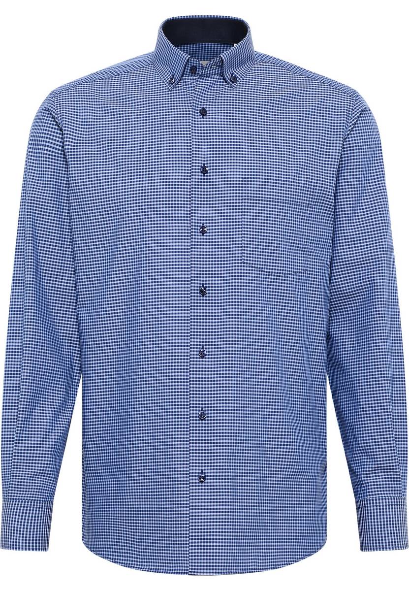 Eterna Camicia Eterna A Quadretti Azzurro Modern Fit