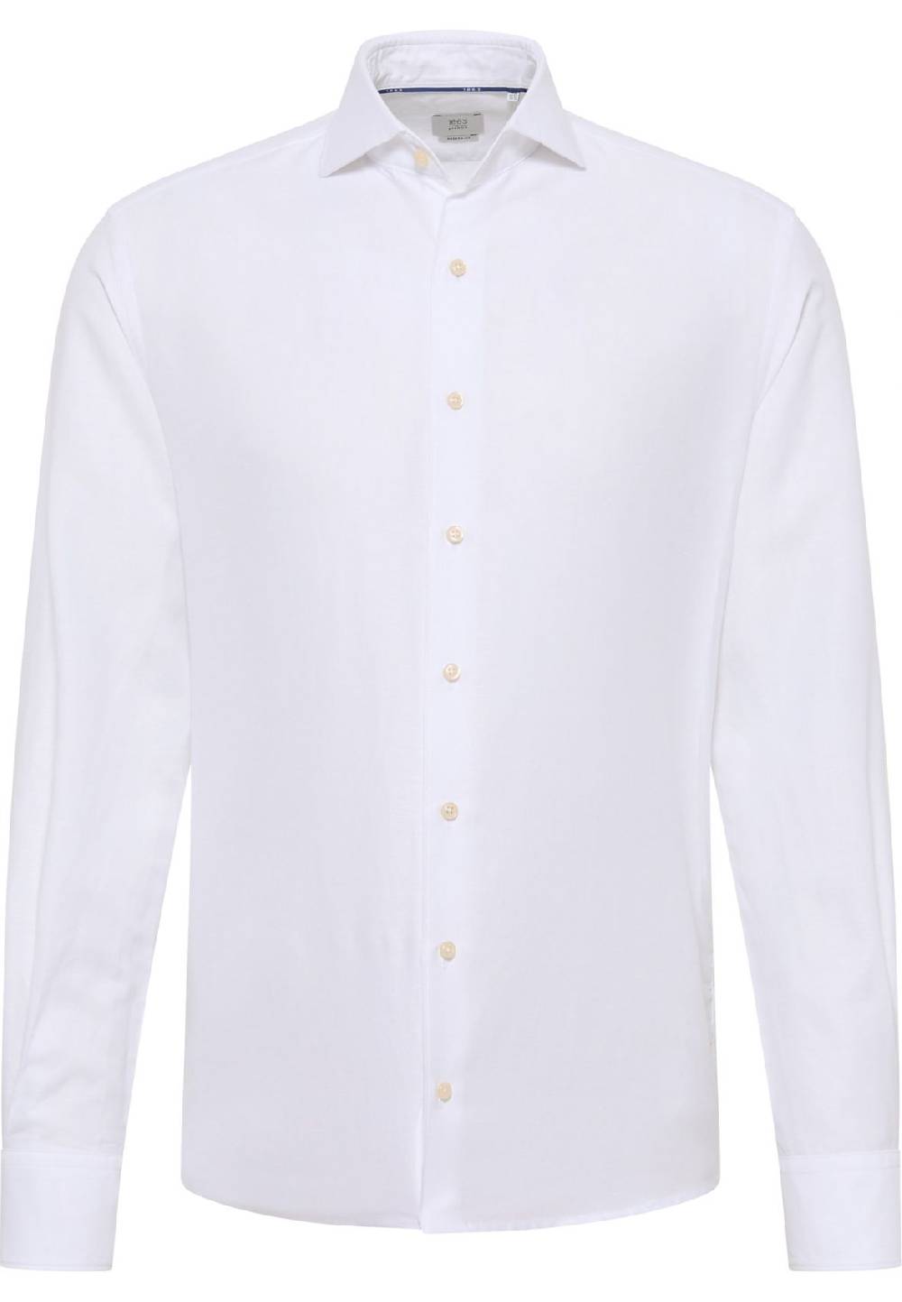 Eterna Camicia Eterna In Cotone E Lino Bianca Modern Fit