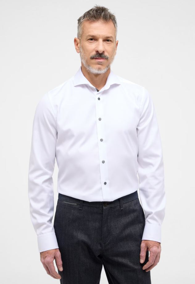 Eterna Camicia Eterna Slim Fit Bianca In Cotone Cover