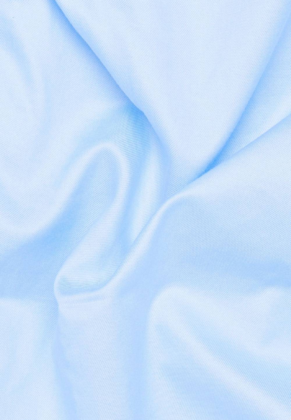 Eterna Camicia Eterna Slim Fit Celeste In Cotone Twill Ritorto