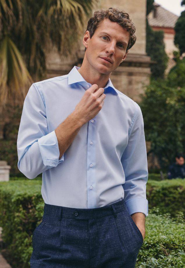 Eterna Camicia eterna slim fit in cotone popeline facile stiro