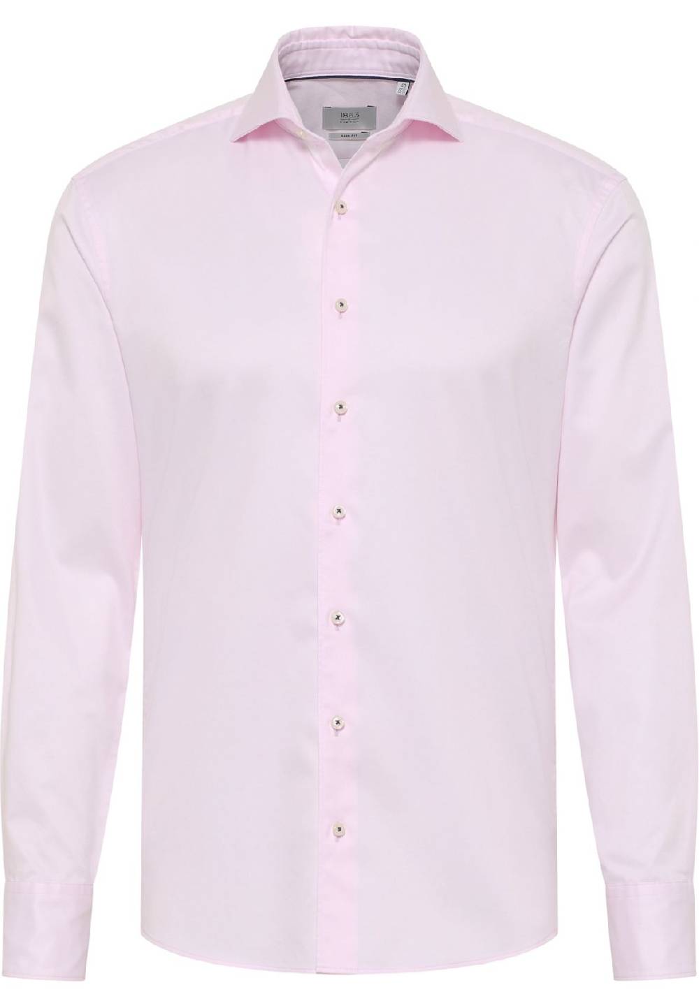 Eterna Camicia Eterna Slim Fit Rosa Chiaro In Cotone Twill Ritorto