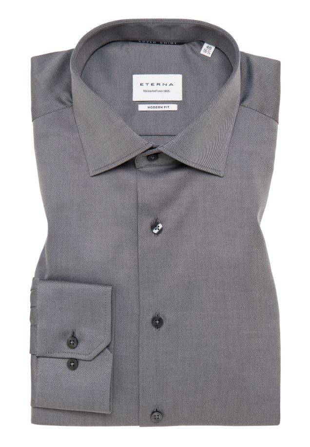 Eterna Camicia Grigia Eterna Modern Fit Collo Classico Italiano