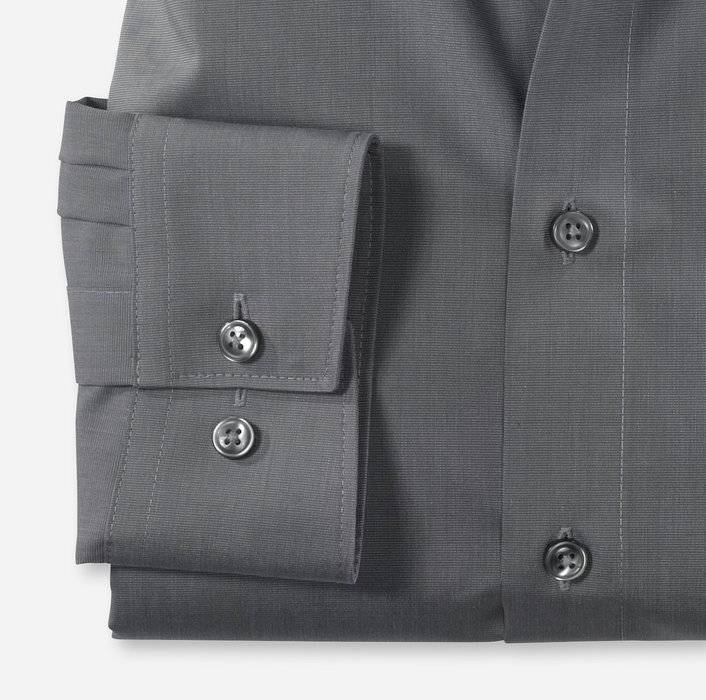 Olymp Camicia Grigio Medio Olymp Cotone Facile Stiro Modern Fit