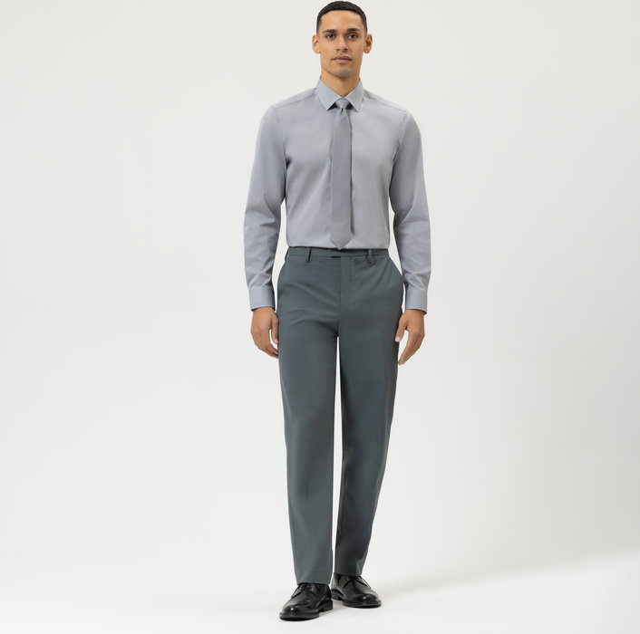 Olymp Camicia Grigio Medio Slim Fit Olymp Cotone Stretch