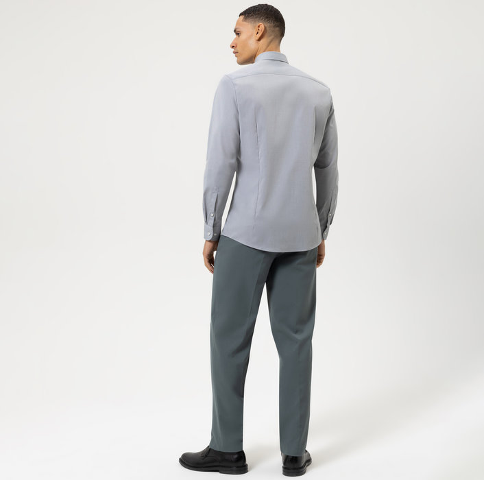 Olymp Camicia Grigio Medio Slim Fit Olymp Cotone Stretch