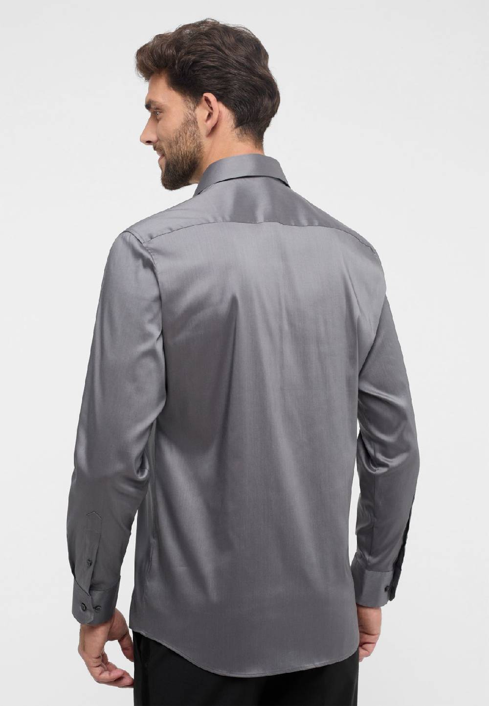 Eterna Camicia Grigio Silver Eterna Modern Fit Tessuto Performante