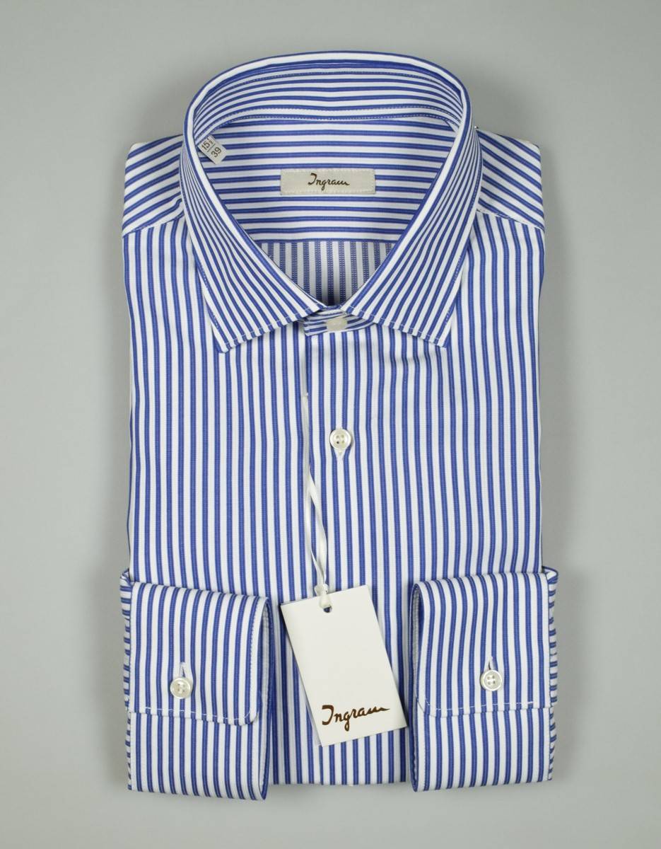Ingram Camicia In Cotone Ingram A Righe Azzurro Slim Fit