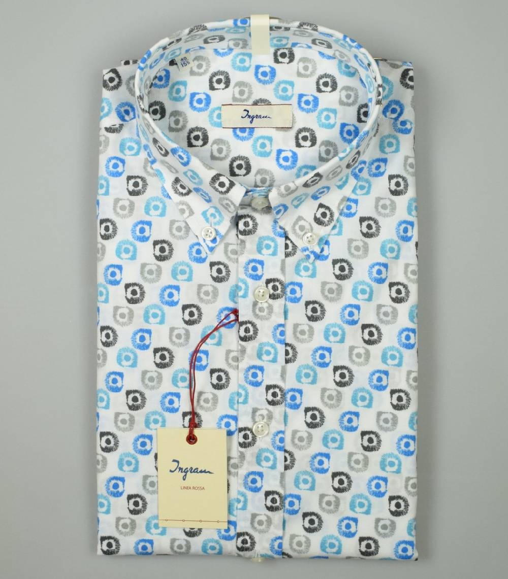 Ingram Camicia In Cotone Stampato Ingram Collo Button Down Regular Fit