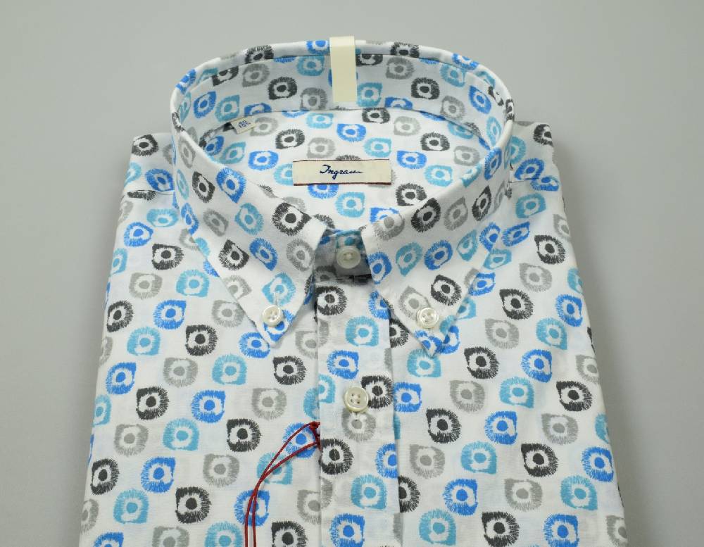 Ingram Camicia In Cotone Stampato Ingram Collo Button Down Regular Fit