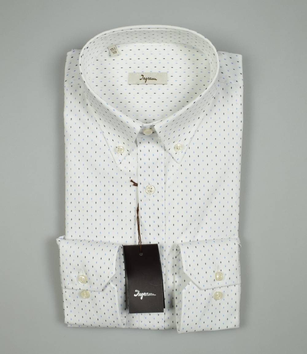 Ingram Camicia In Cotone Stampato Ingram Regular Fit Collo Button Down
