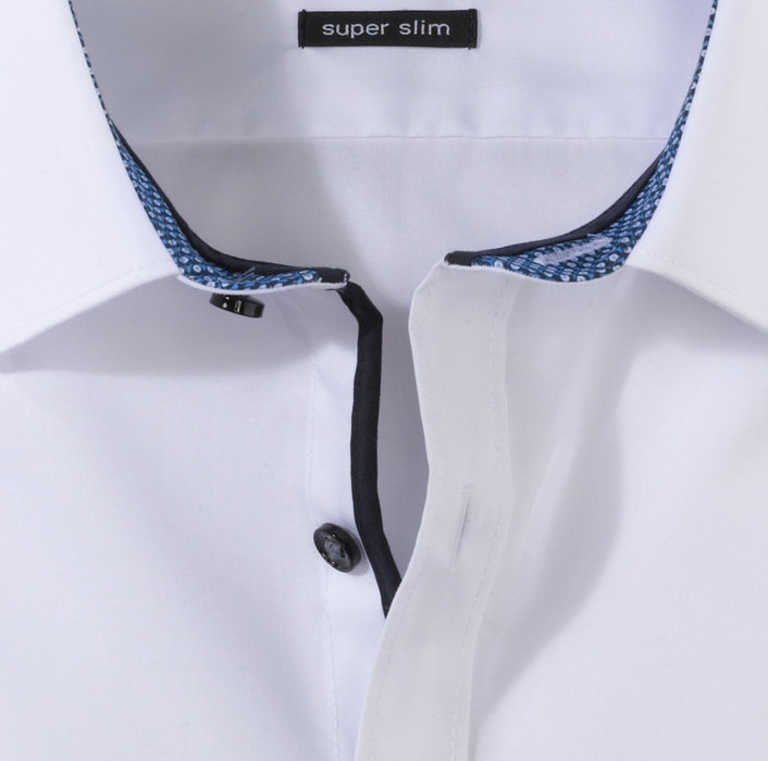 Olymp Camicia In Cotone Stretch Bianca Olymp Super Slim Fit