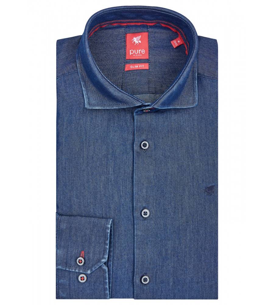 PureShirt Camicia in jeans slim fit pure collo alla francese