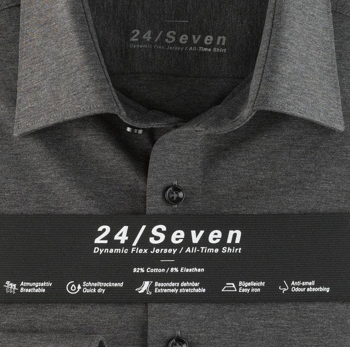 Olymp Camicia In Jersey Grigio Scuro Olymp Modern Fit