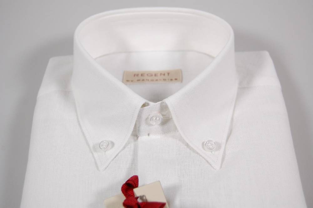 Regent By Pancaldi Camicia In Lino E Cotone Button Down Con Taschino