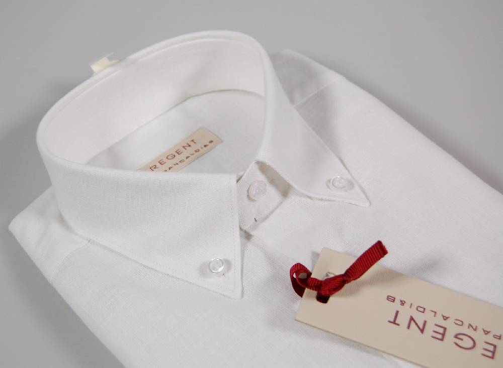 Regent by Pancaldi Camicia in lino e cotone button down con taschino
