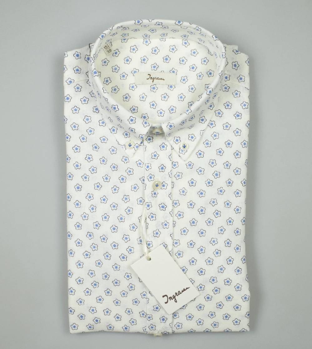 Ingram Camicia In Lino E Cotone Ingram Button Down Regular Fit