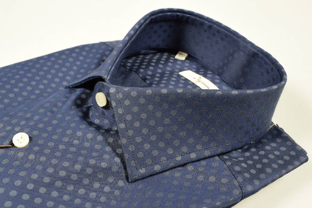 Ingram Camicia Ingram A Pois Modern Fit In Due Colori