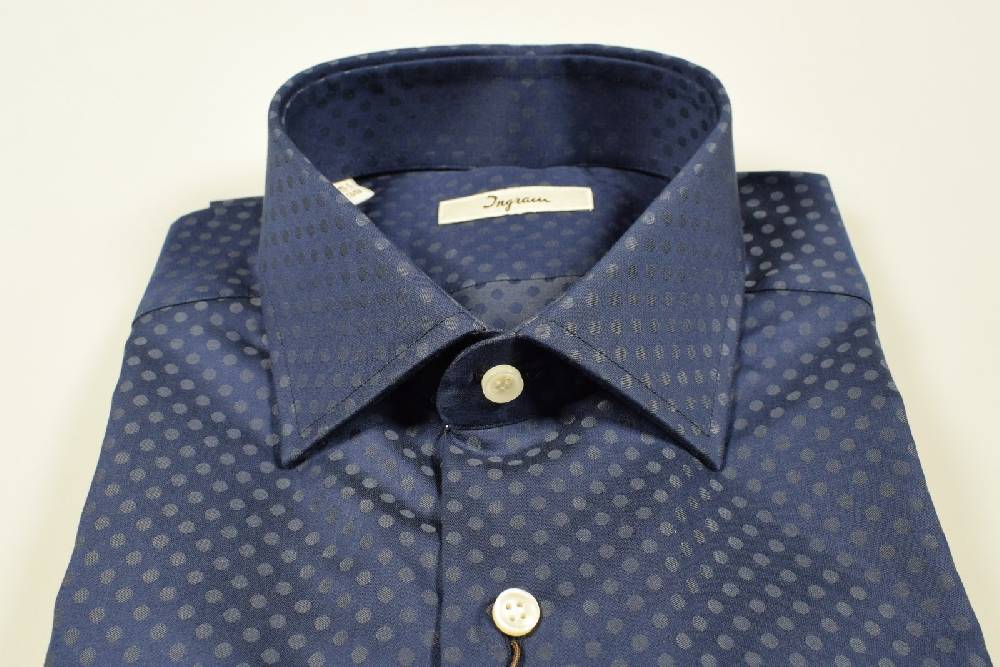 Ingram Camicia Ingram A Pois Modern Fit In Due Colori