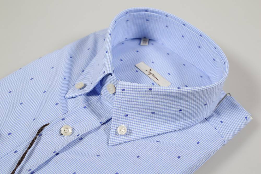 Ingram Camicia Ingram A Quadretti Button Down Micro Disegno Fil Coupè