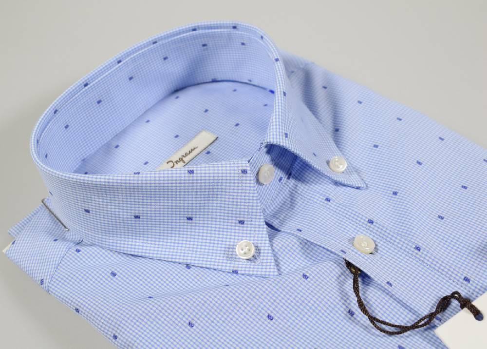 Ingram Camicia ingram a quadretti button down micro disegno fil coupè