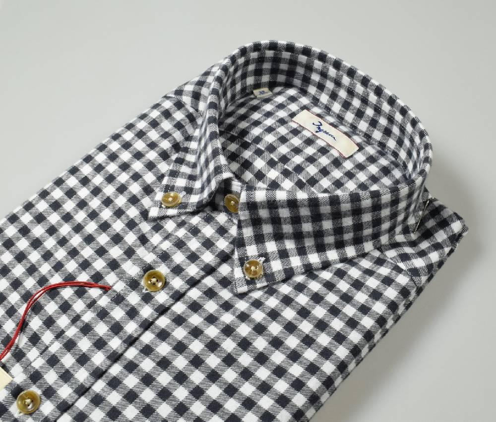 Ingram Camicia Ingram A Quadri Grigio In Flanella Button Down Modern Fit