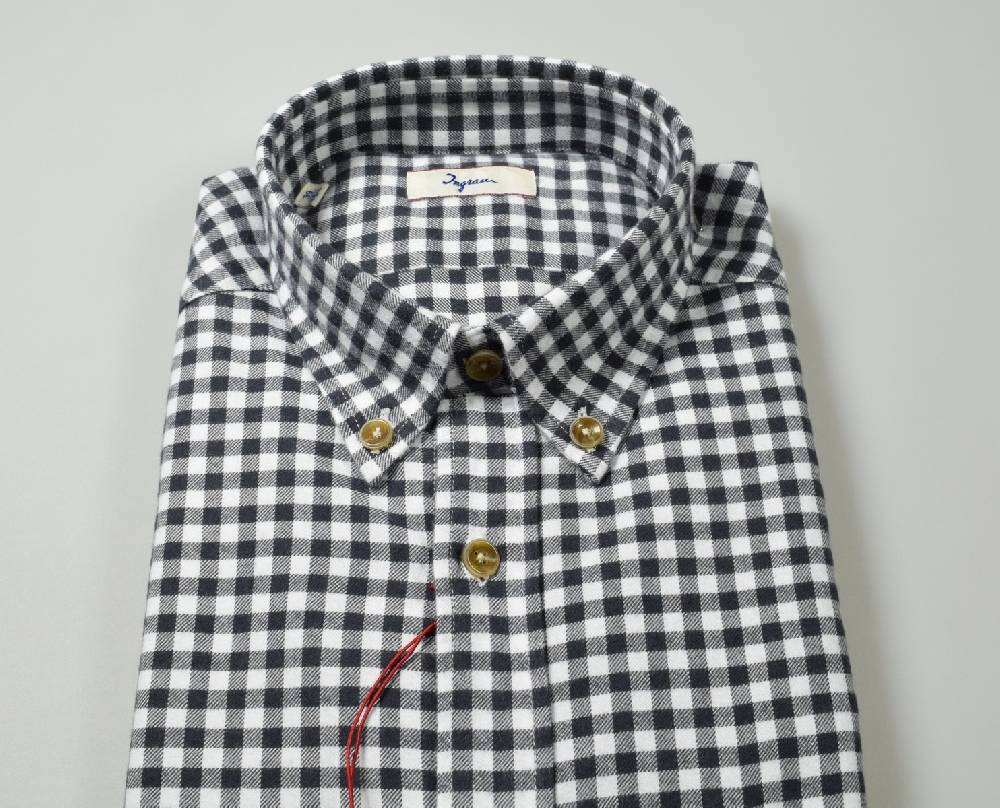 Ingram Camicia Ingram A Quadri Grigio In Flanella Button Down Modern Fit