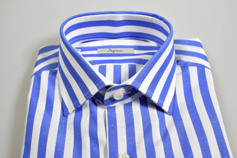Ingram Camicia ingram a righe azzurro slim fit puro cotone