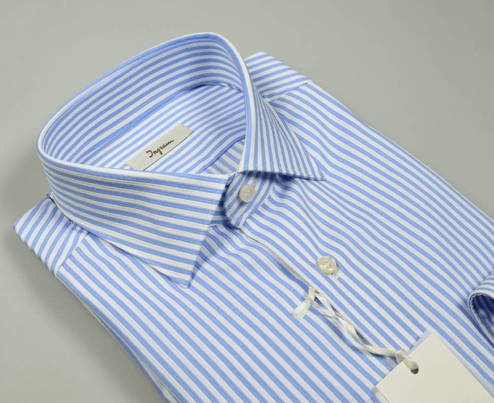 Ingram Camicia ingram a righe celeste slim fit puro cotone