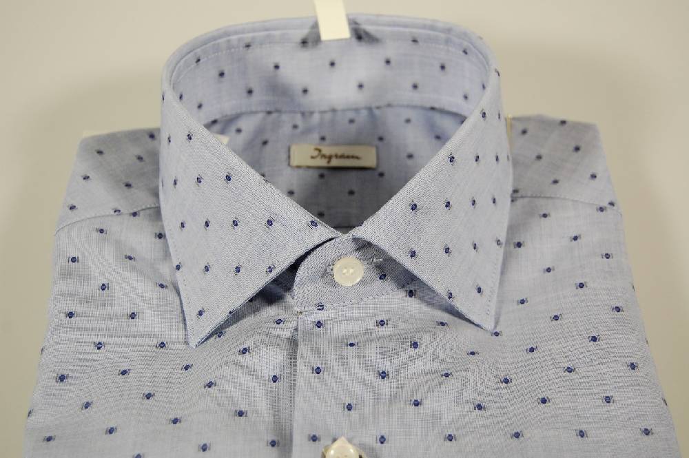 Ingram Camicia Ingram Azzurra Disegno Cravatta Blu Slim Fit