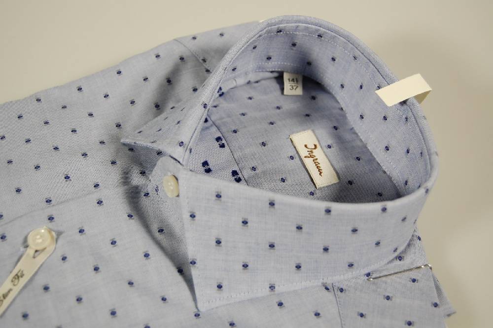 Ingram Camicia Ingram Azzurra Disegno Cravatta Blu Slim Fit