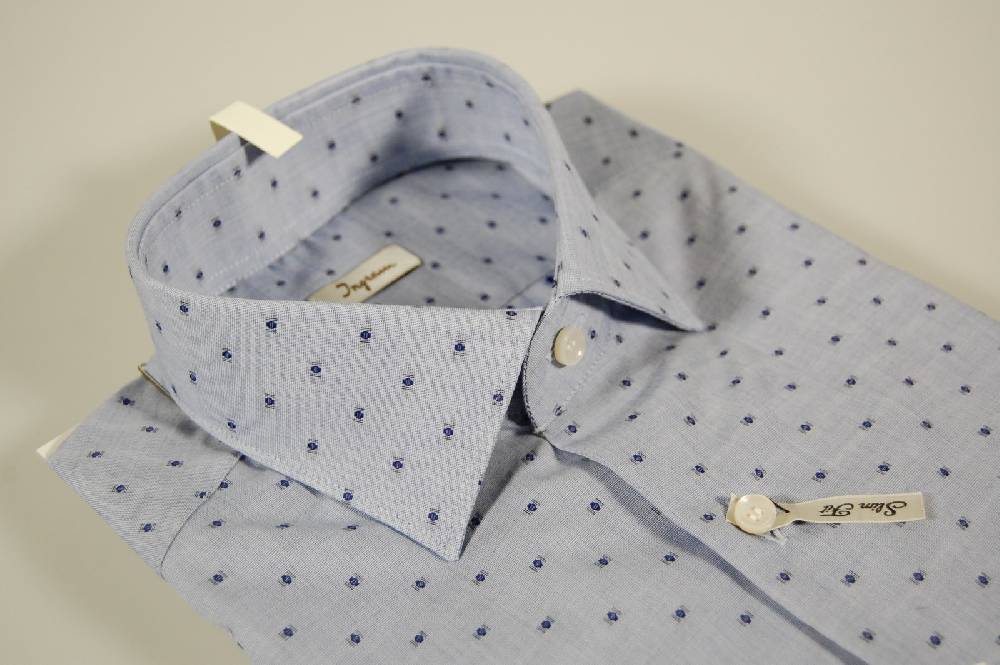Ingram Camicia ingram azzurra disegno cravatta blu slim fit