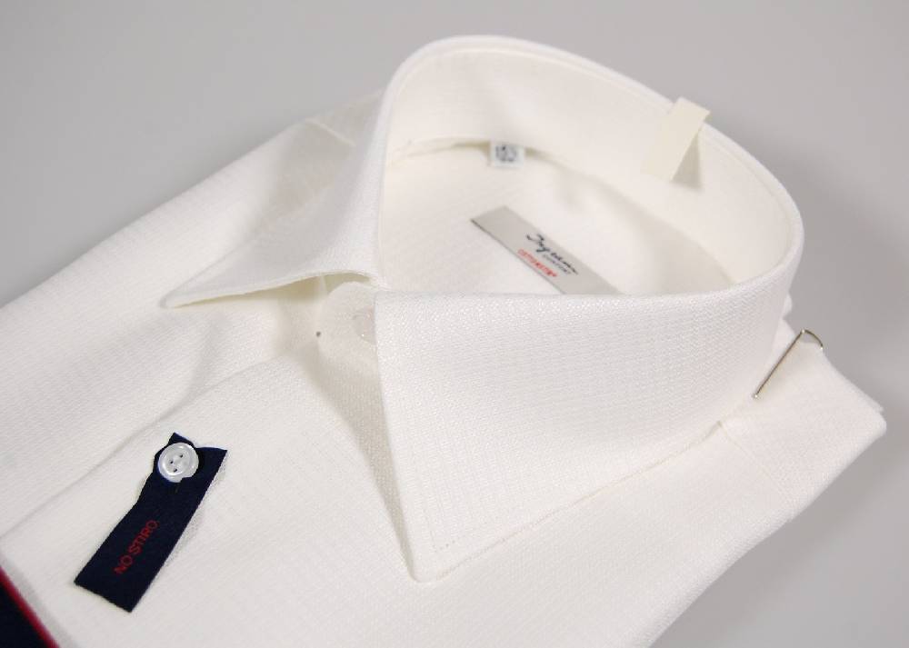 Ingram Camicia Ingram Bianca No Stiro Cotone Operato Vestibilità Regolare