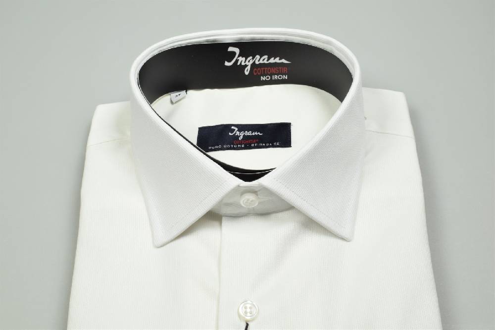 Ingram Camicia Ingram Bianca Regular Fit Collo Mezzo Francese