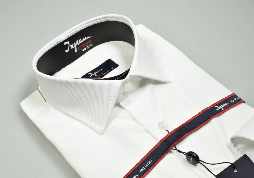 Ingram Camicia ingram bianca regular fit collo mezzo francese