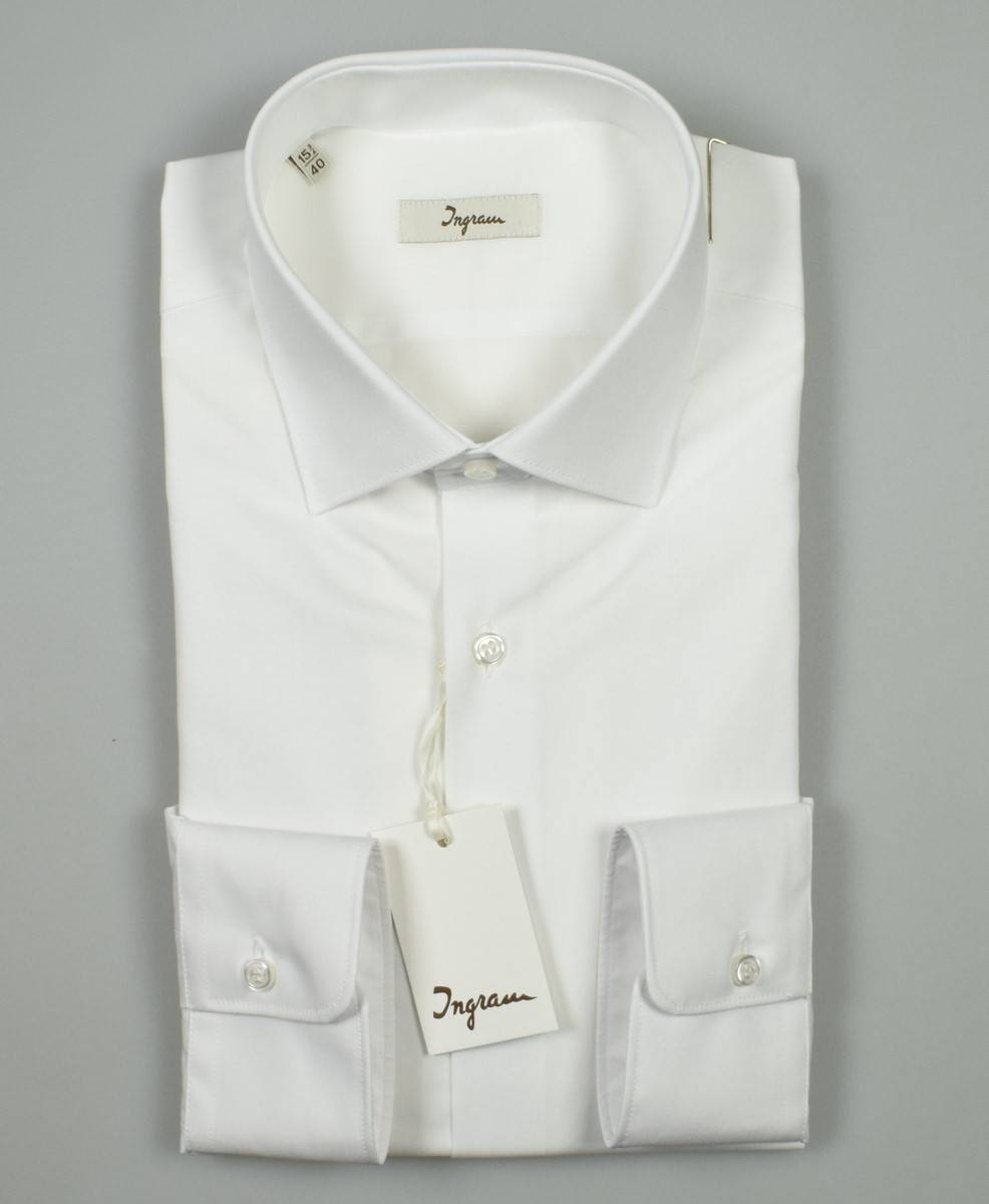 Ingram Camicia Ingram Bianca Slim Fit Cotone Popeline
