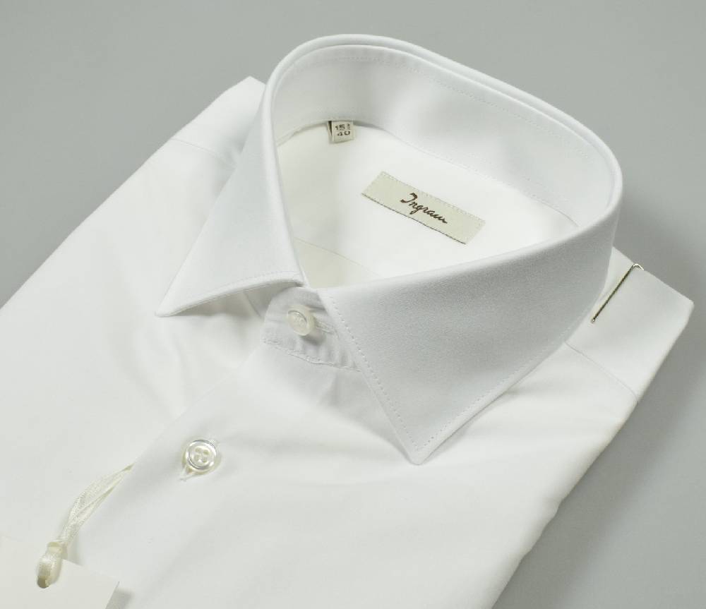 Ingram Camicia Ingram Bianca Slim Fit Cotone Popeline