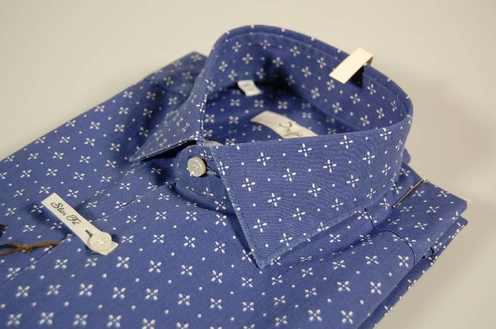Ingram Camicia Ingram Blu A Fantasia Slim Fit Cotone Stretch