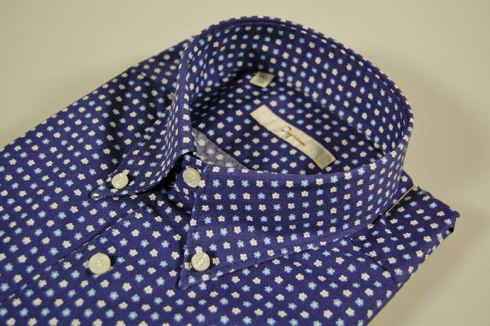 Ingram Camicia Ingram Blu Stampa A Fiori Collo Button Down