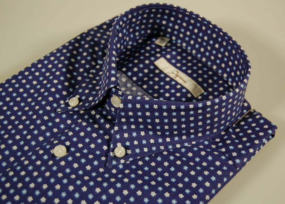 Ingram Camicia Ingram Blu Stampa A Fiori Collo Button Down