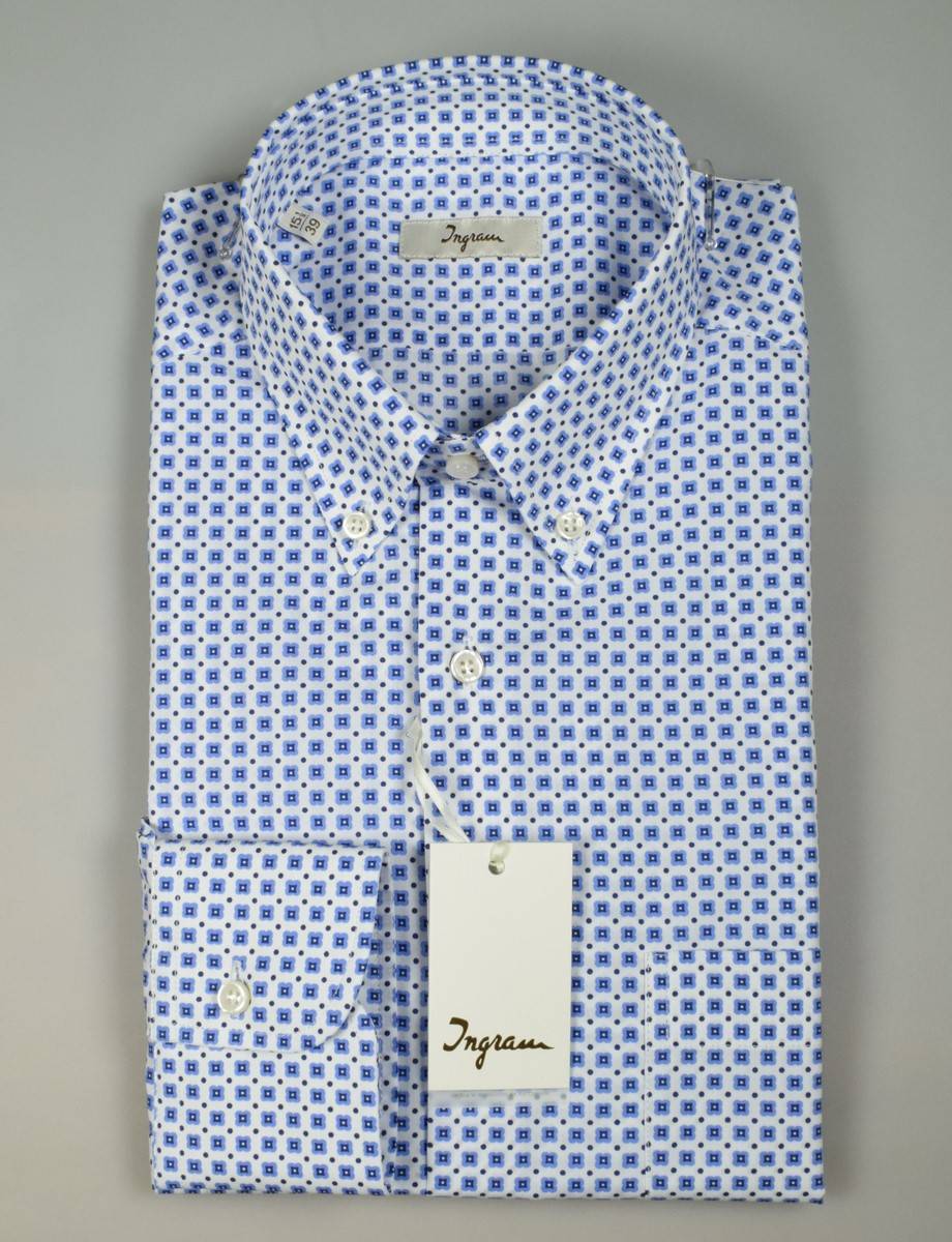 Ingram Camicia Ingram Button Down Cotone Stampato Regular Fit