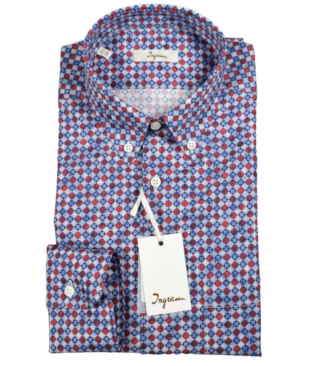 Ingram Camicia Ingram Button Down Fantasia Geometrica